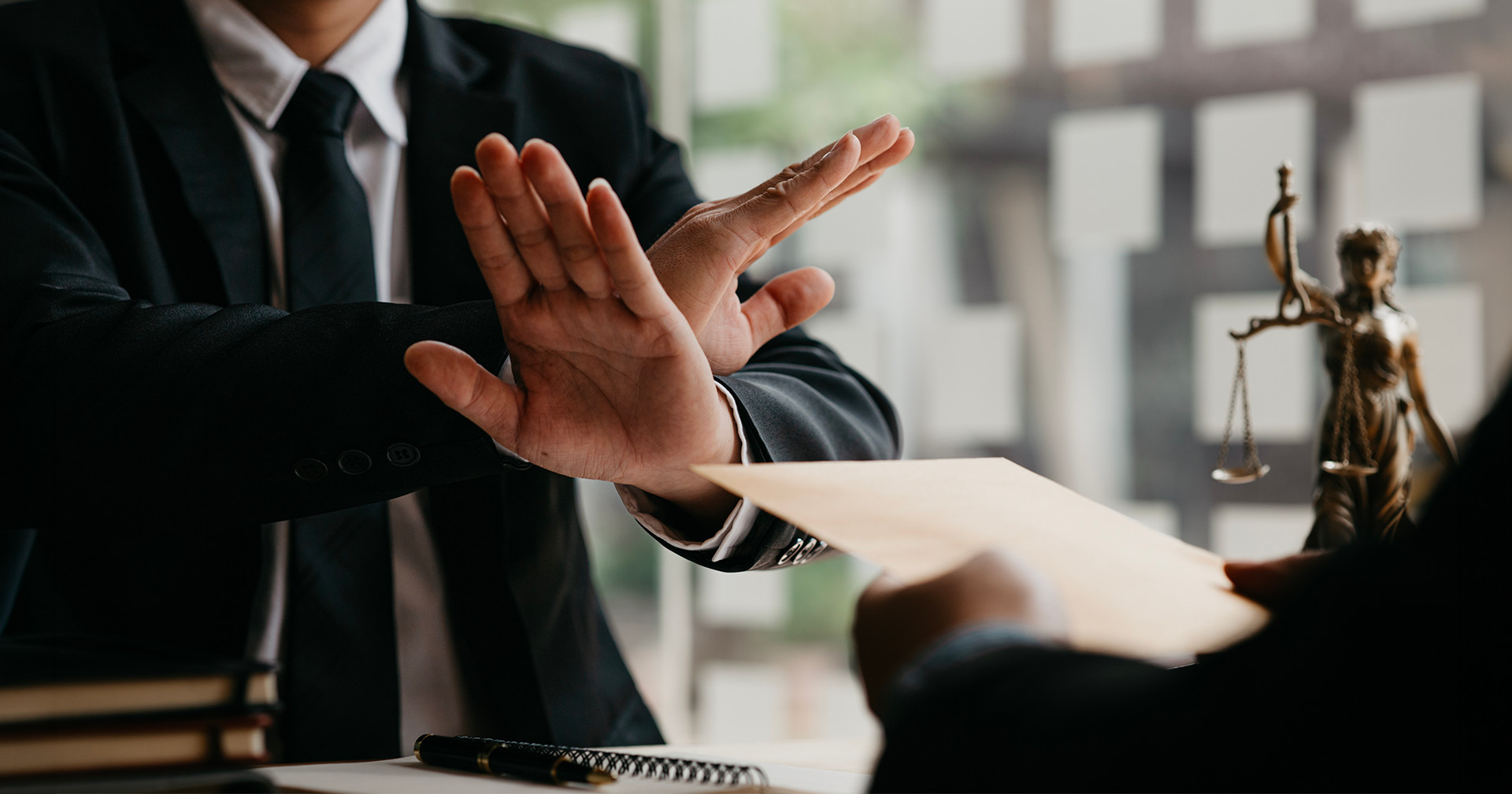 Person refusing a bribe