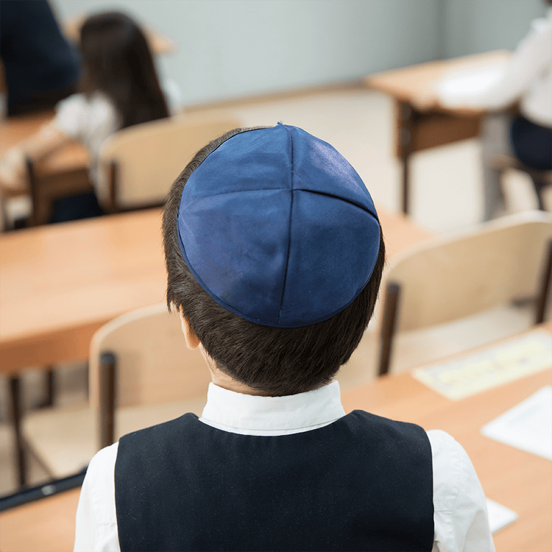 Jewish boy in classroom