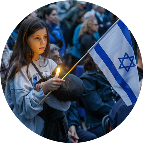 young girl at Israel Vigil 10-19-2023