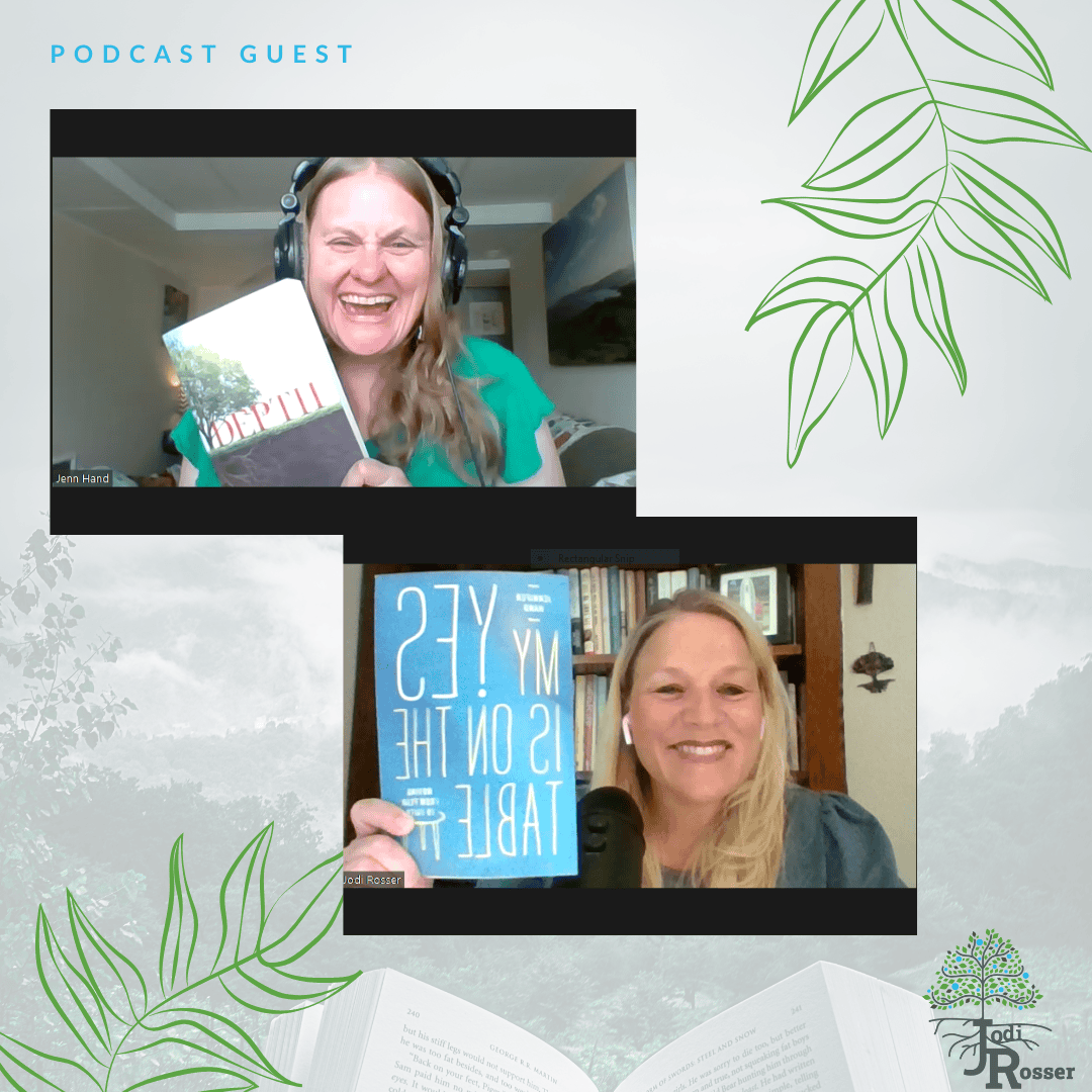 Jodi Snowdon and guest smiling during podcast interview.