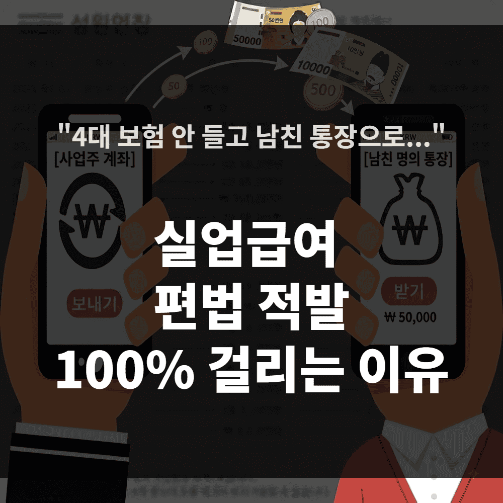 실업급여 부정수급 적발 사례와 반복수급 차이 설명하는 이미지.