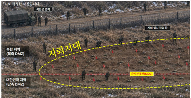 DMZ 지뢰 폭발 현장조사 - 군과 유엔군사령부가 DMZ 안에서 기동로 확보와 작전환경 조사 활동을 하는 현장 사진