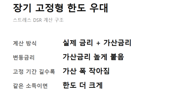 주담대 갈아타기 손해 - 스트레스 DSR 가산금리 구조를 정리한 카드, 주담대 갈아타기 한도 계산