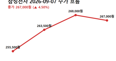 오픈AI 아스트라 반도체주 - 오픈AI 아스트라 반도체주 급등일 삼성전자 9월 7일 주가 흐름 (전일 종가→저가→고가→종가)