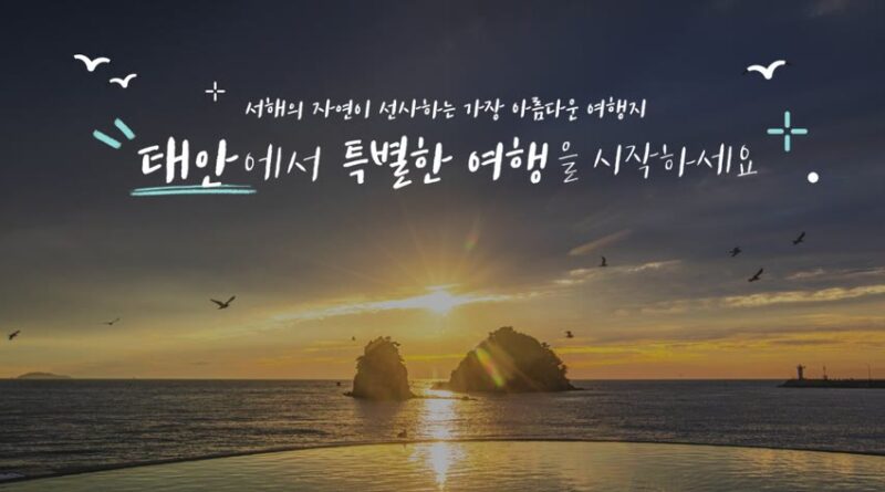 태안 반값여행 신청 - 태안 반값여행 공식 홈페이지 메인 안내 배너 — 사업명과 1차 신청 기간이 적힌 이미지