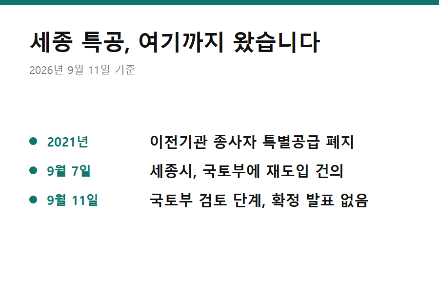 이전기관 종사자 특별공급 폐지와 재도입 건의 경과 카드 — 경찰청 세종 이전 배경