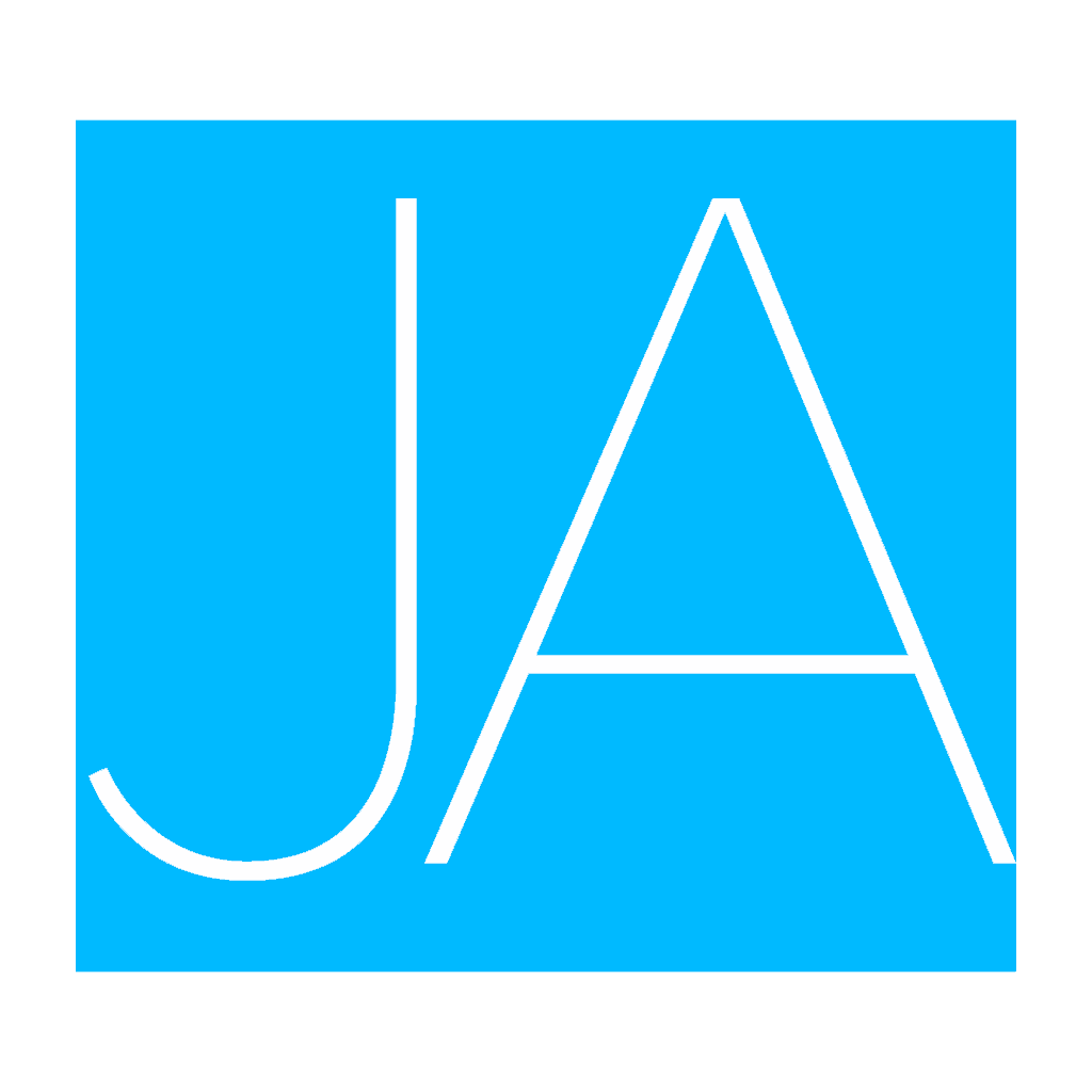 J/A Johnson Advertising logo with modern design, blue background, and clean white typography representing innovative advertising solutions.