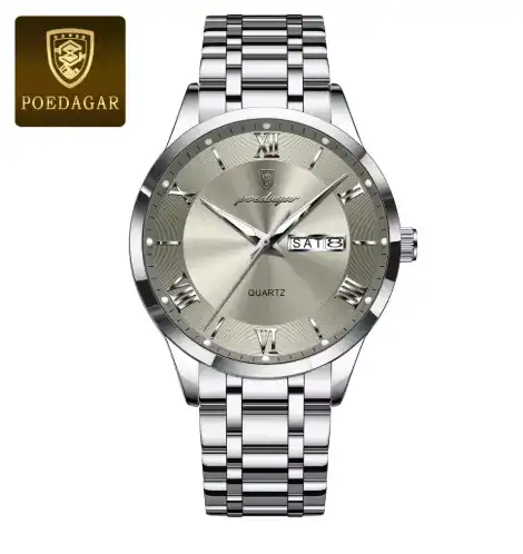Poedagar Men's Watch Silver Gray