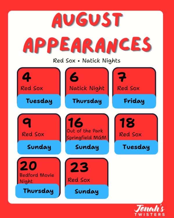 August 2026 appearances