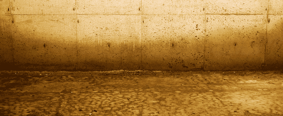 Sepia-toned image of a textured concrete wall and floor, featuring stains and small holes, creating an industrial and weathered appearance.