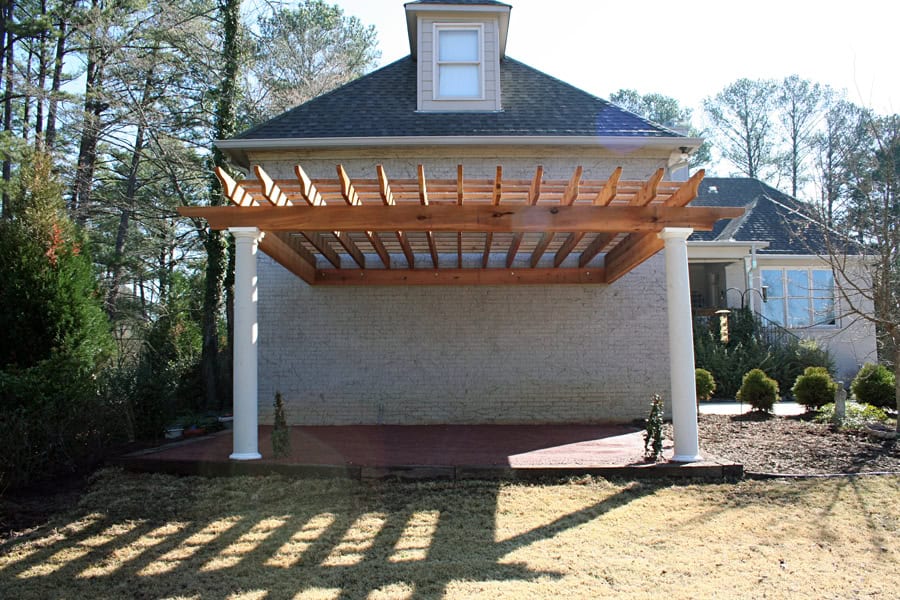 Pergola design by John Russell Landscape Architect showcasing outdoor living space, premium craftsmanship, and landscape integration. Perfect for enhancing garden aesthetics and functional outdoor entertainment areas.