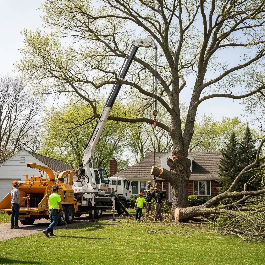 Crane-Assisted Tree Work