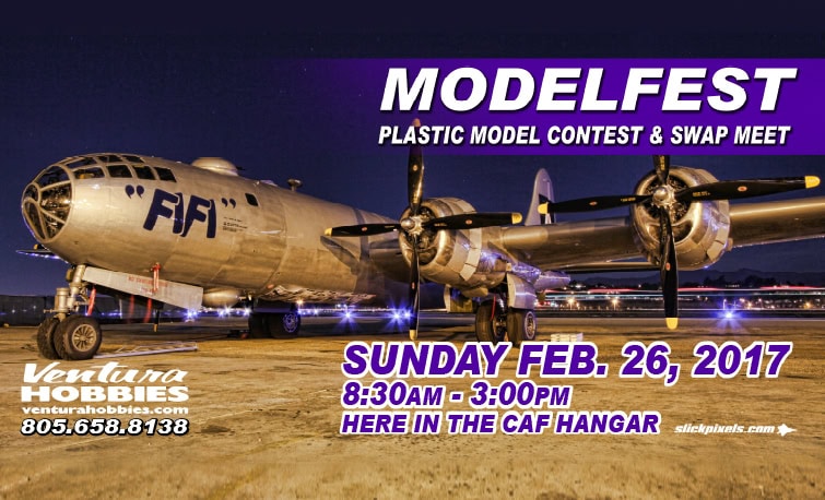 Modelfest vinyl banner with original B-29 Superfortress photo by J. Thow for Ventura Hobbies