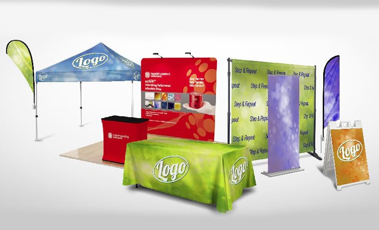 Custom show displays and promotional items by J. Thow Designs including awnings, trade show booths, flags, signs, and more.