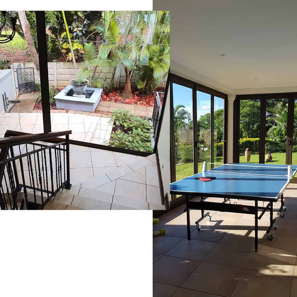 Entrance & Tennis table from Private Durban Guesthouse with ocean view
