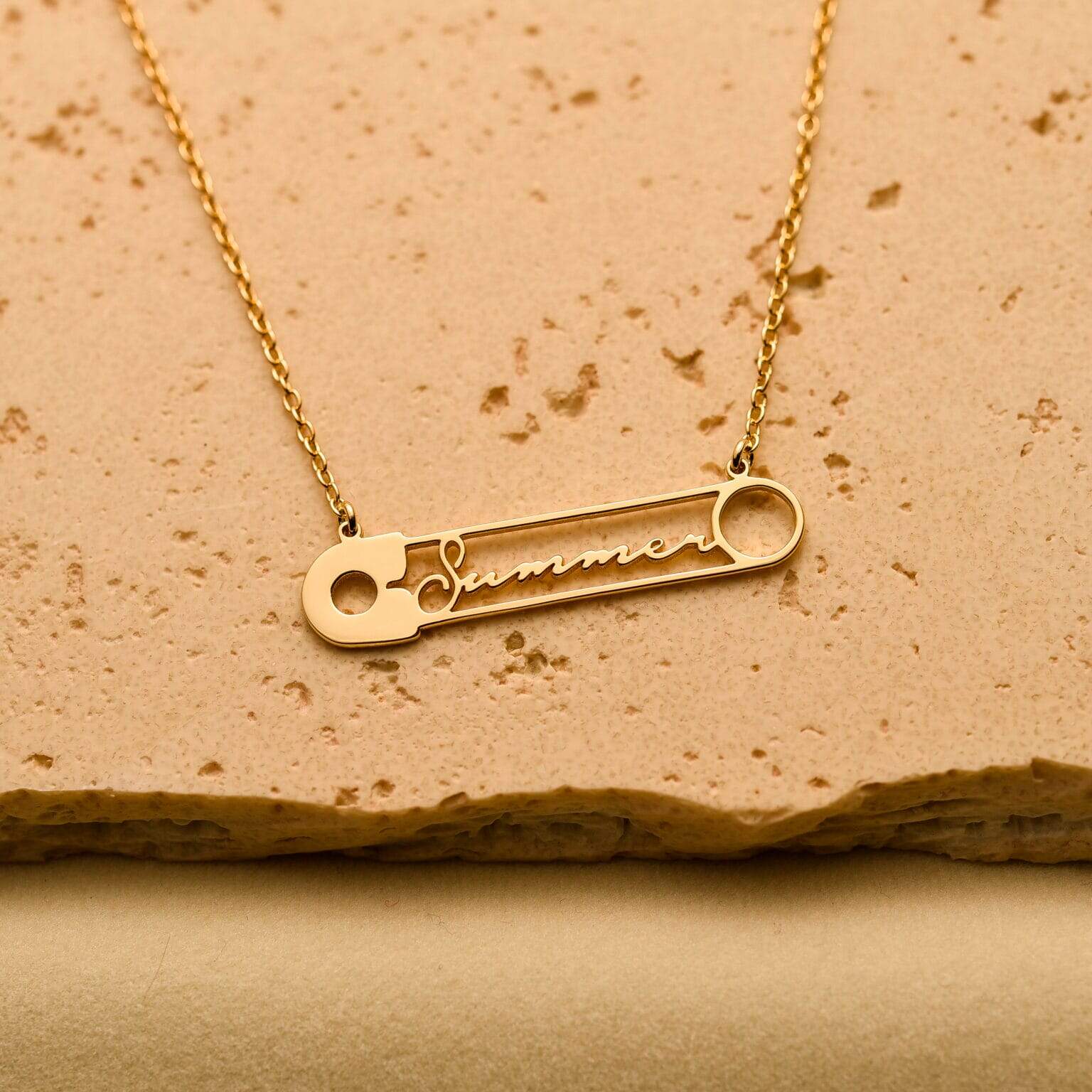 Personalized Safty Pin Name Necklace