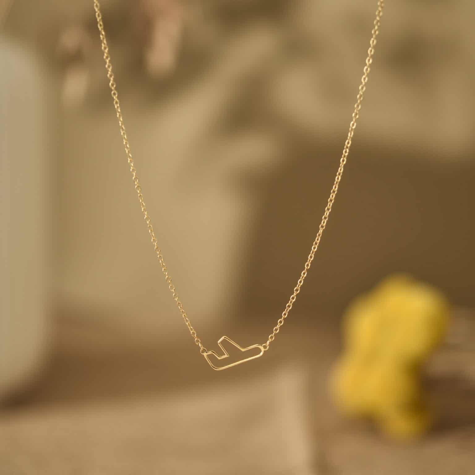 Dainty airplane necklace 1
