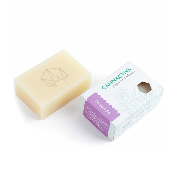 Jabón de cáñamo y lavanda natural y artesanal de Cannactiva