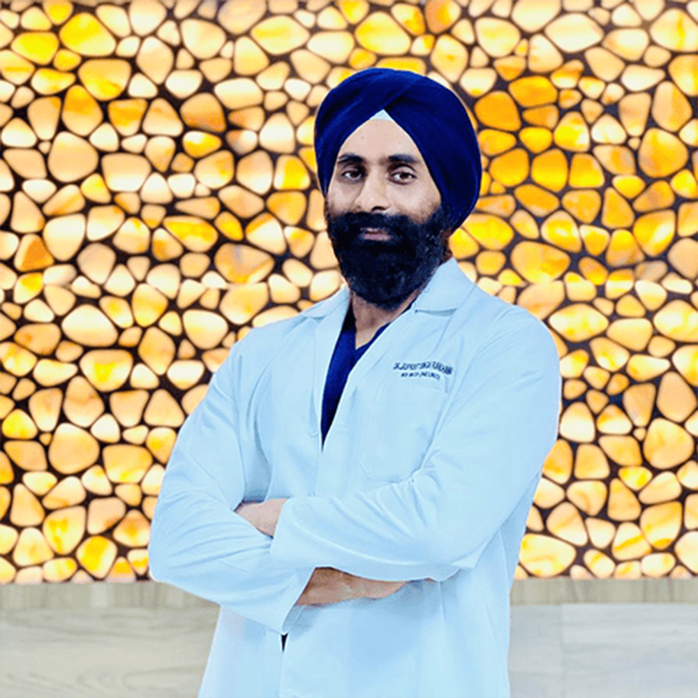 Board-certified doctor in medical coat at Kalyan Hospital's modern interior for healthcare excellence.