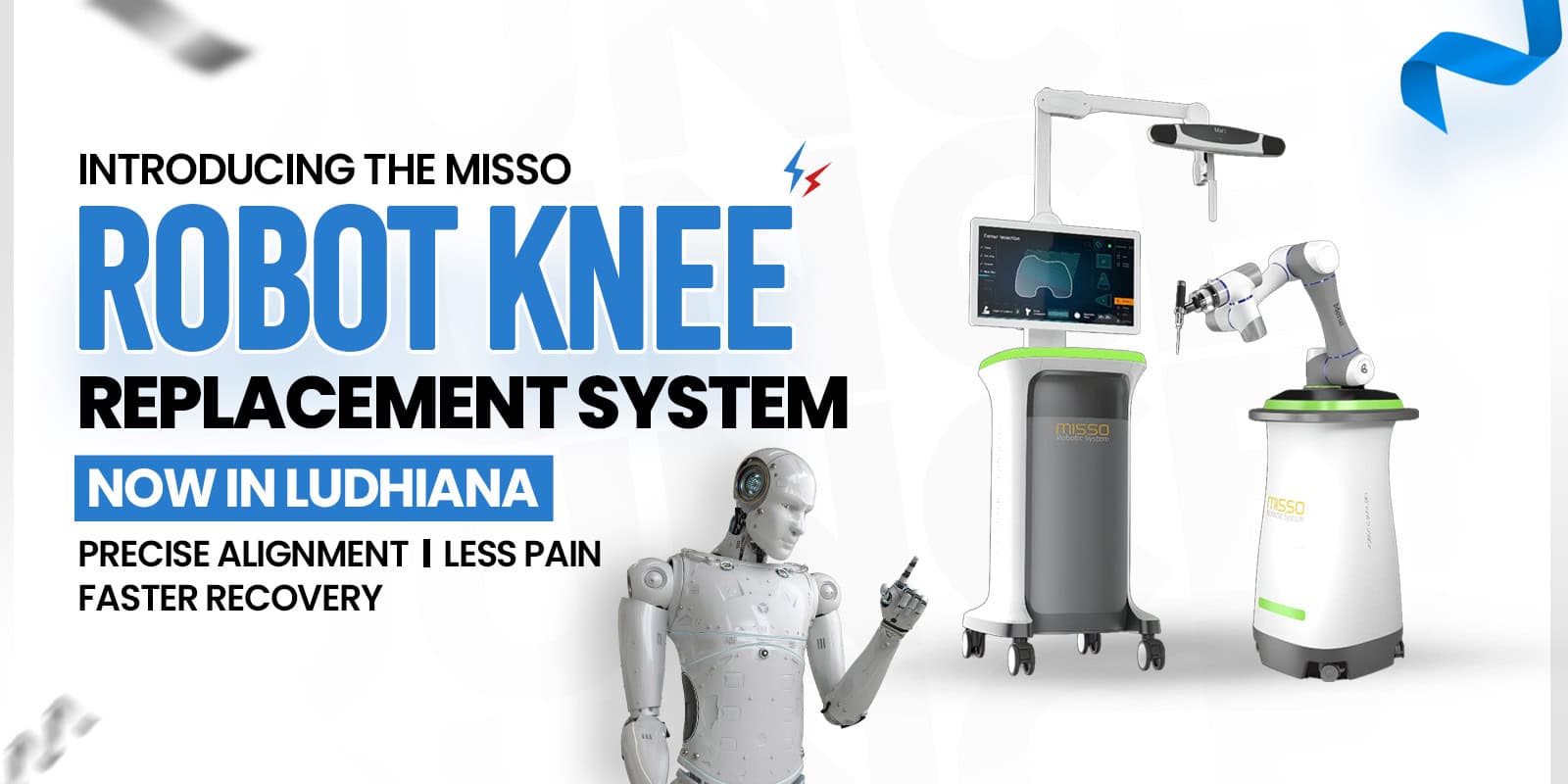 Advanced robotic knee replacement system at Kalyan Hospital in Ludhiana for precise, less painful su.