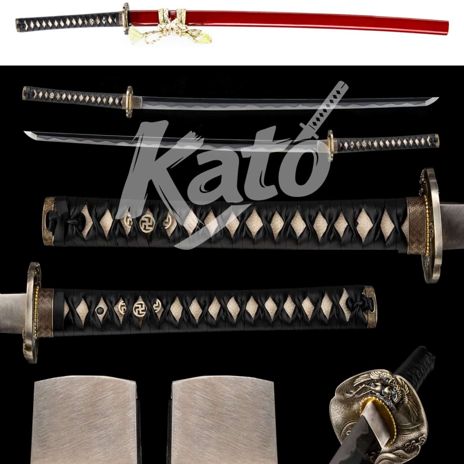 10 Tamahagane Tachi Handmade Traditional Japanese Collectible Piano Black Ox Horn Saya