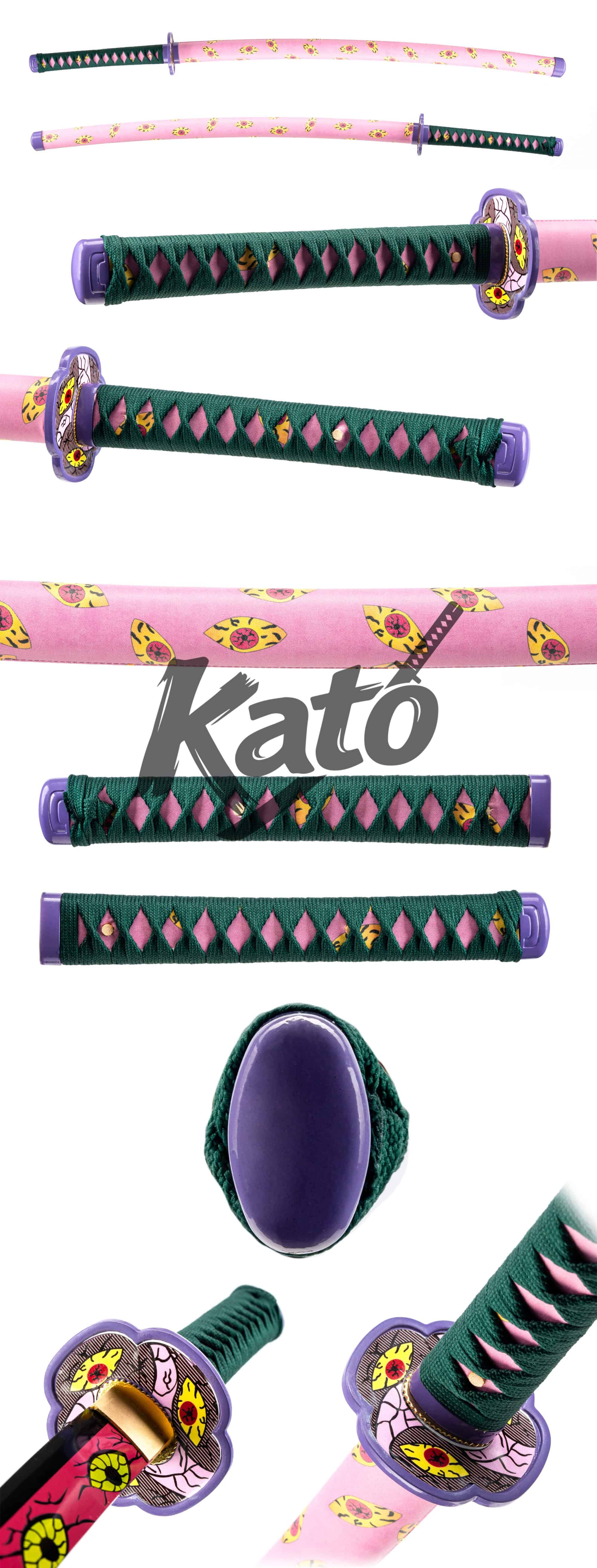 11 Demon Slayer Kokushibo Katana — 1045 Steel, Pink Baked Finish