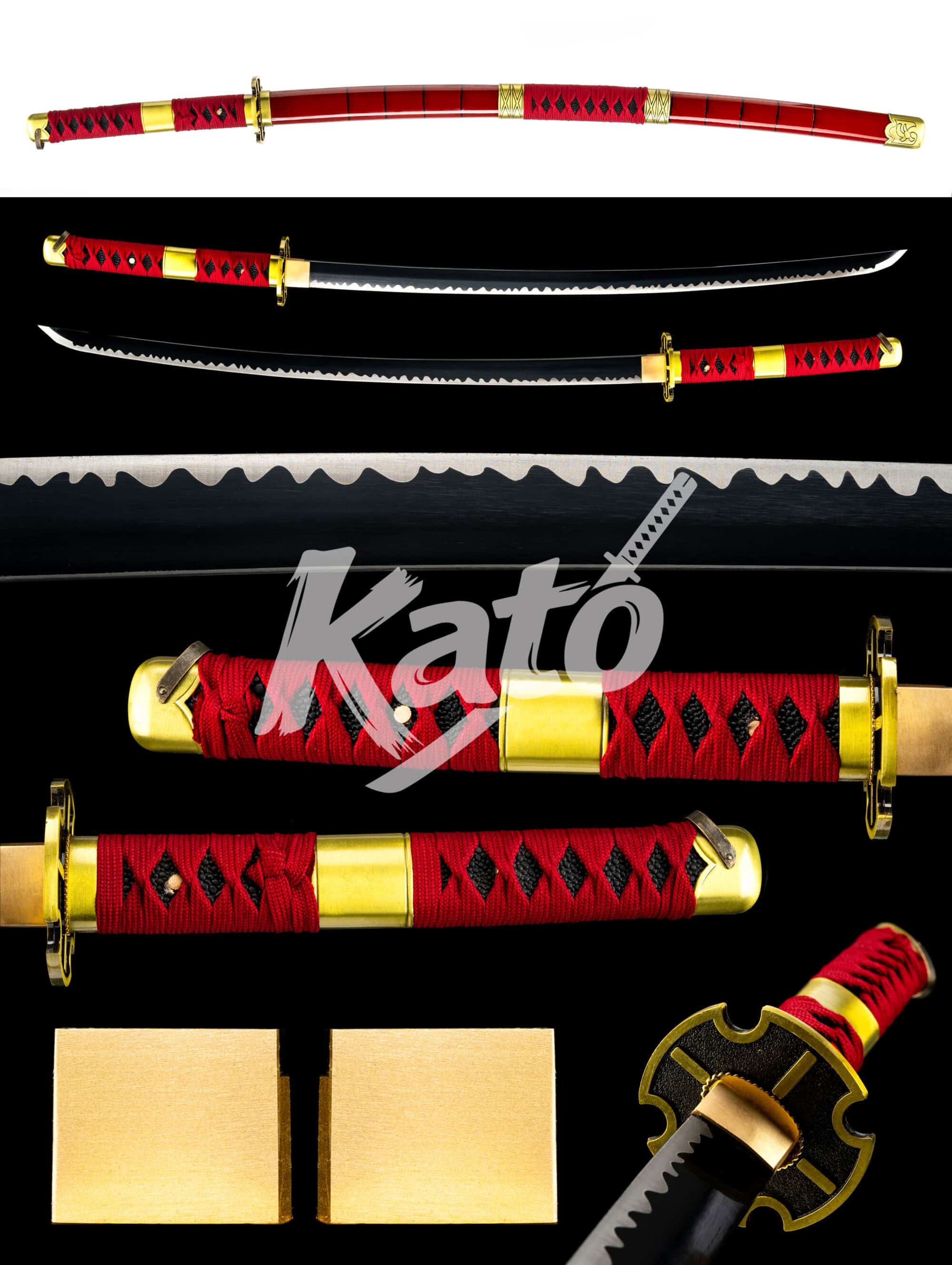 14 One Piece “Kitetsu” Katana — 1045 Steel, Black Baked Finish, 41.34"