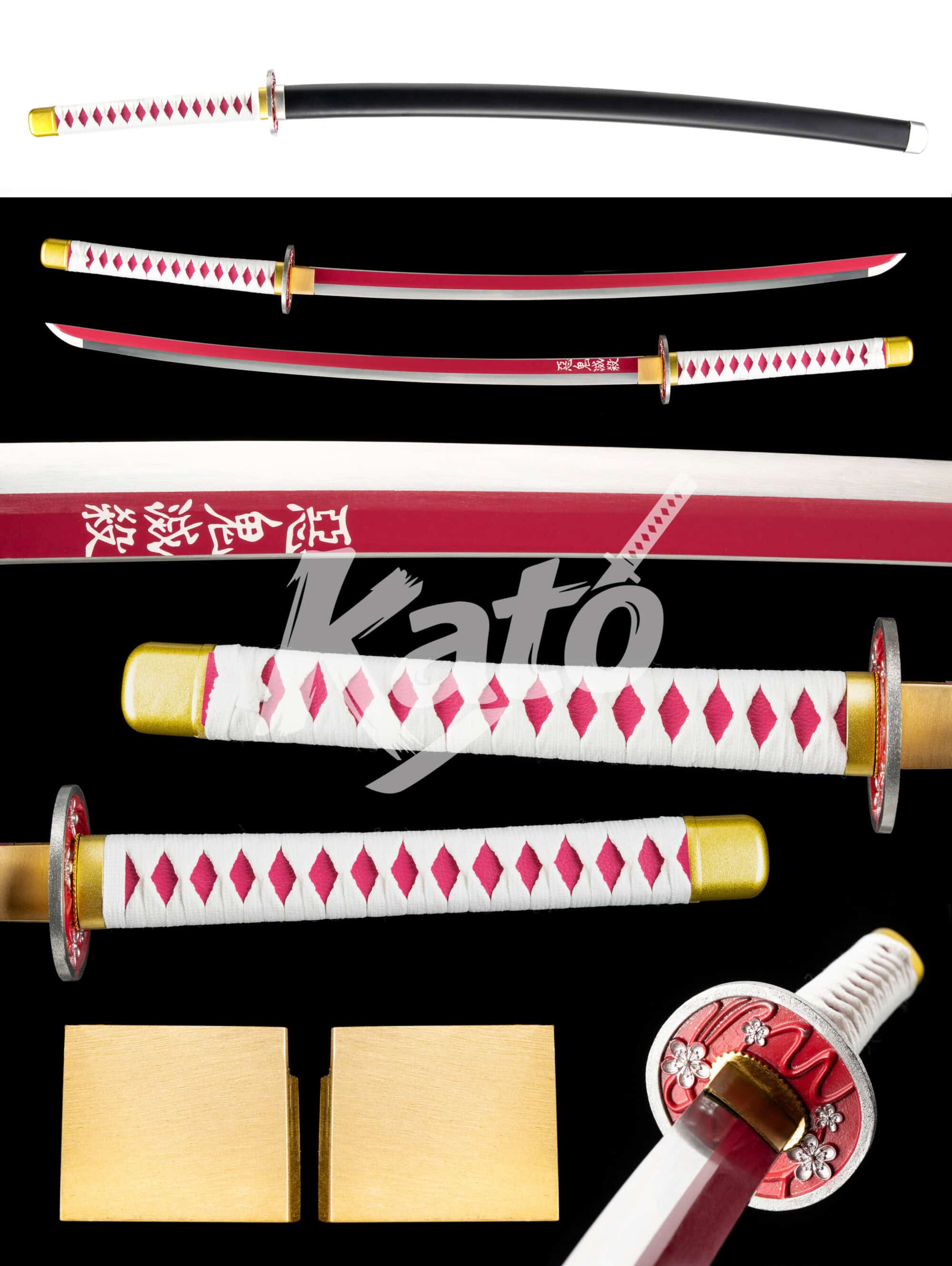 16 Demon Slayer “Suhualuo” Katana — 1045 Steel, Pink Baked Finish,