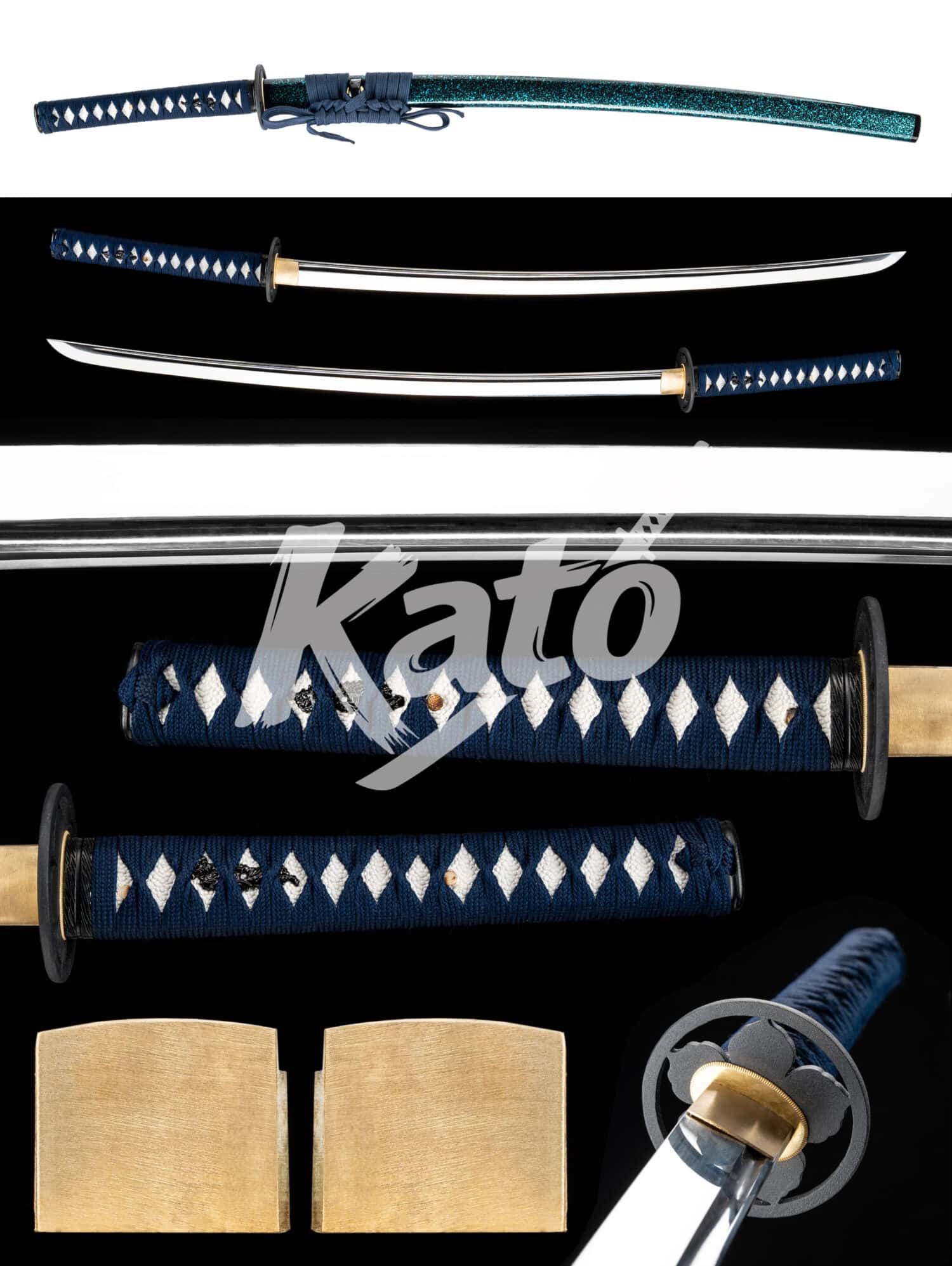 16 Mirror Polish Katana — 5160 Steel, Hand Forged & Hand Polished, Blackened Iron Fittings (40.2")