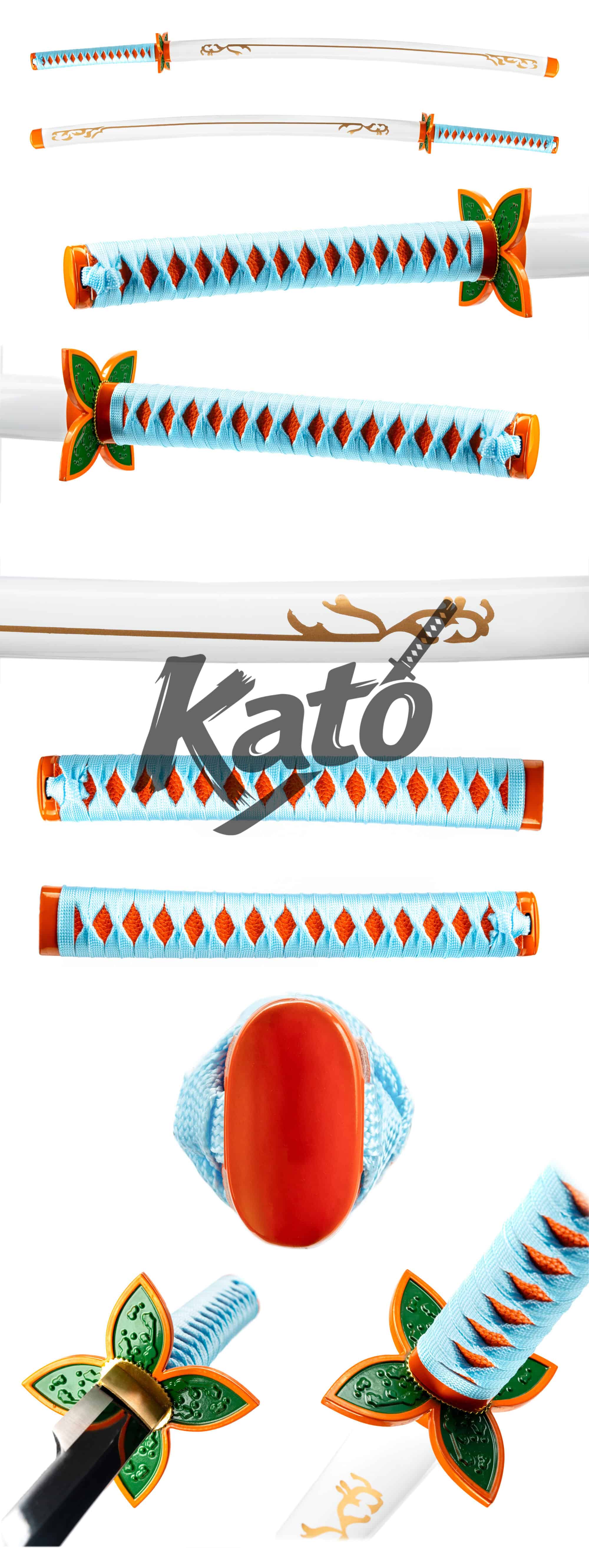 17 Demon Slayer “White Butterfly Shinobu” Katana — 1045 Steel, Black Baked Finish