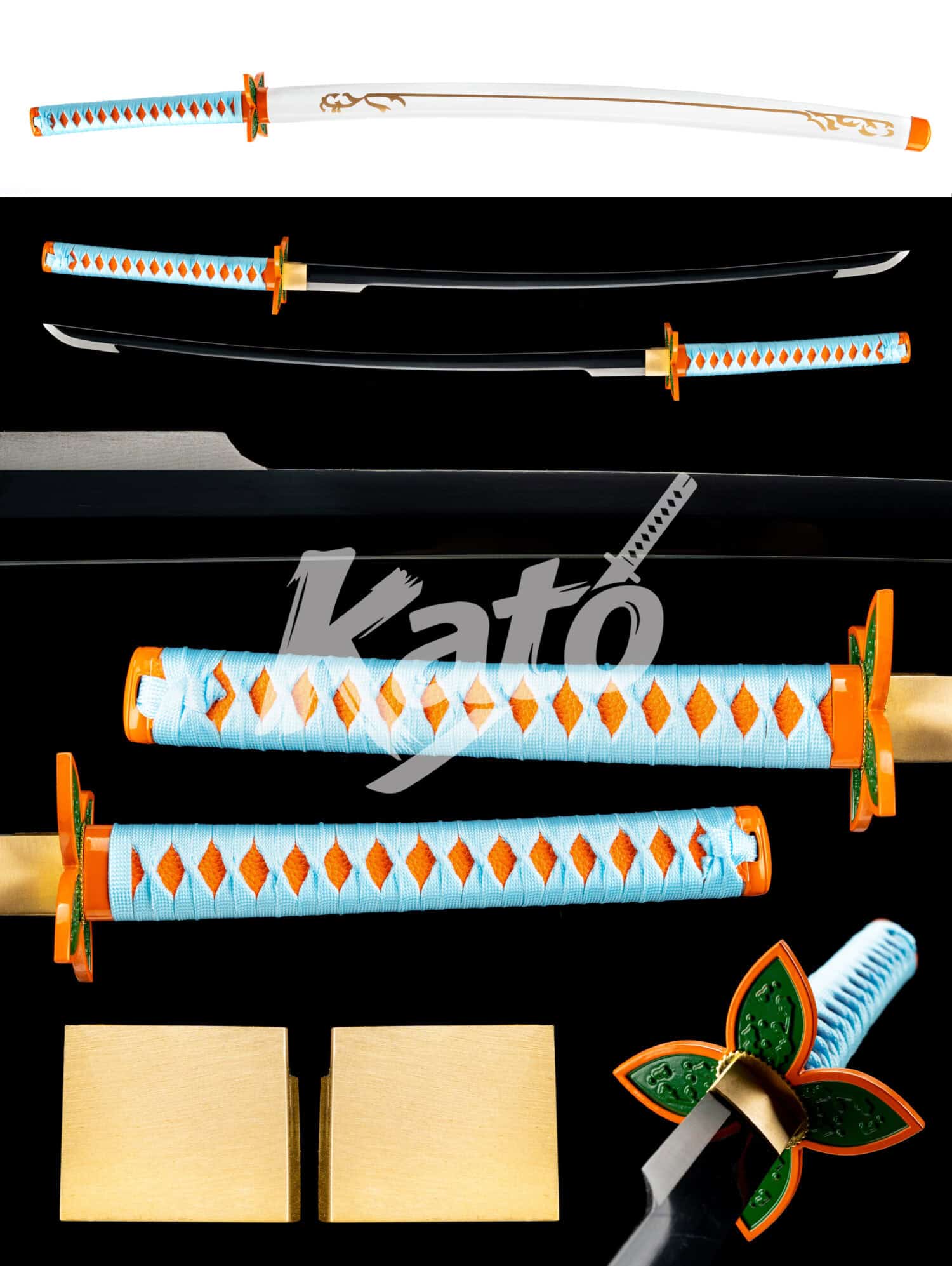 18 Demon Slayer “White Butterfly Shinobu” Katana — 1045 Steel, Black Baked Finish
