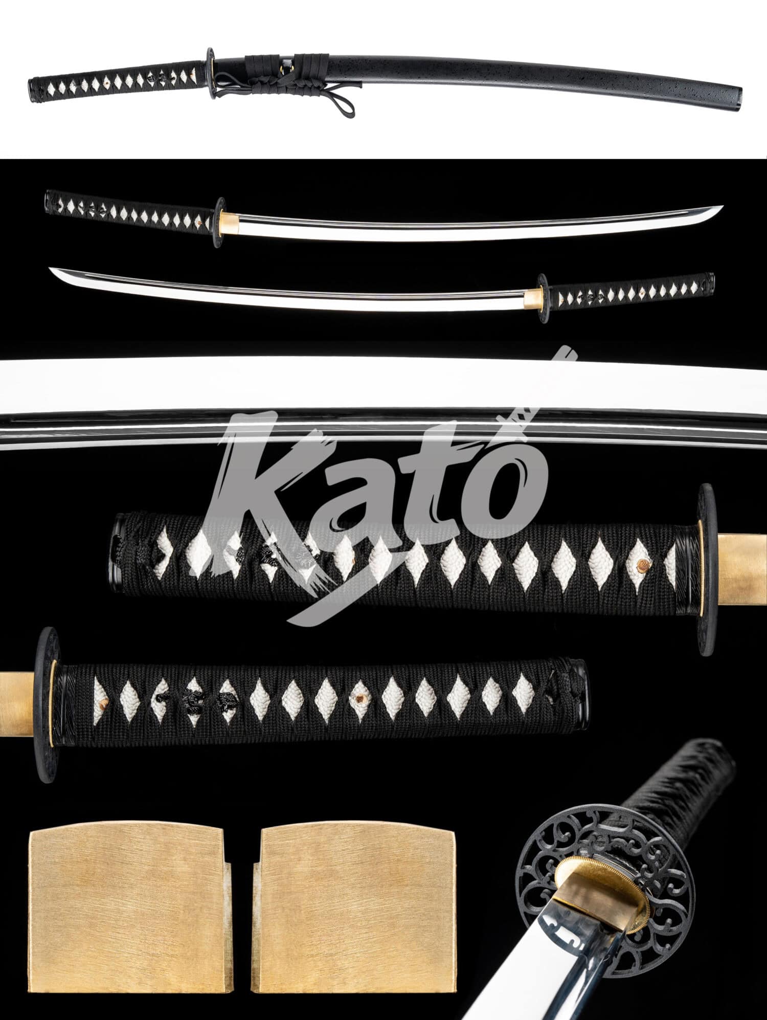 18 Black Mirror Katana — 5160 Steel, Hand Forged & Ultra Mirror Polished, Blackened Iron Fittings