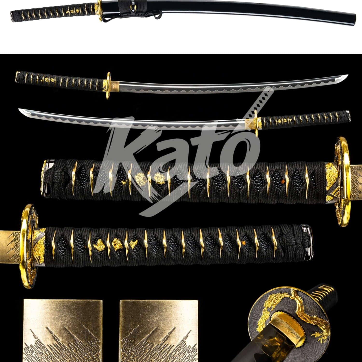18 9260 Spring Steel Katana Handmade Japanese Sword Collectible Dragon Saya Dragon Tsuba Gold