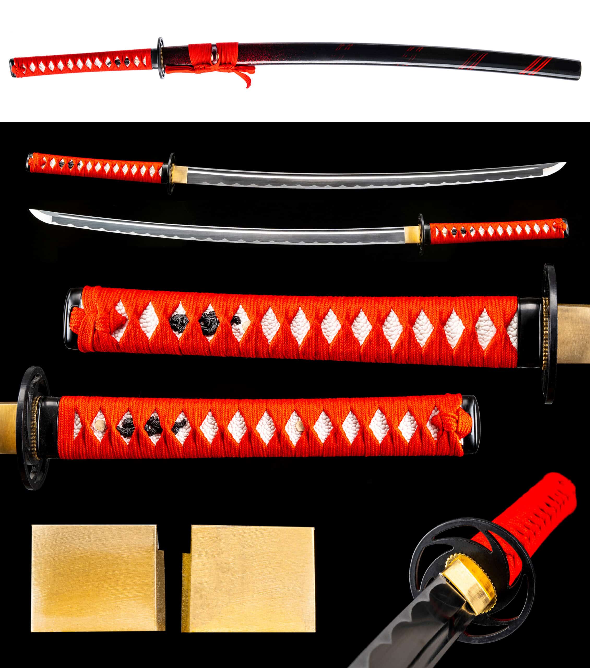 2 1060 Katana Handmade Japanese Sword Collectible Copper