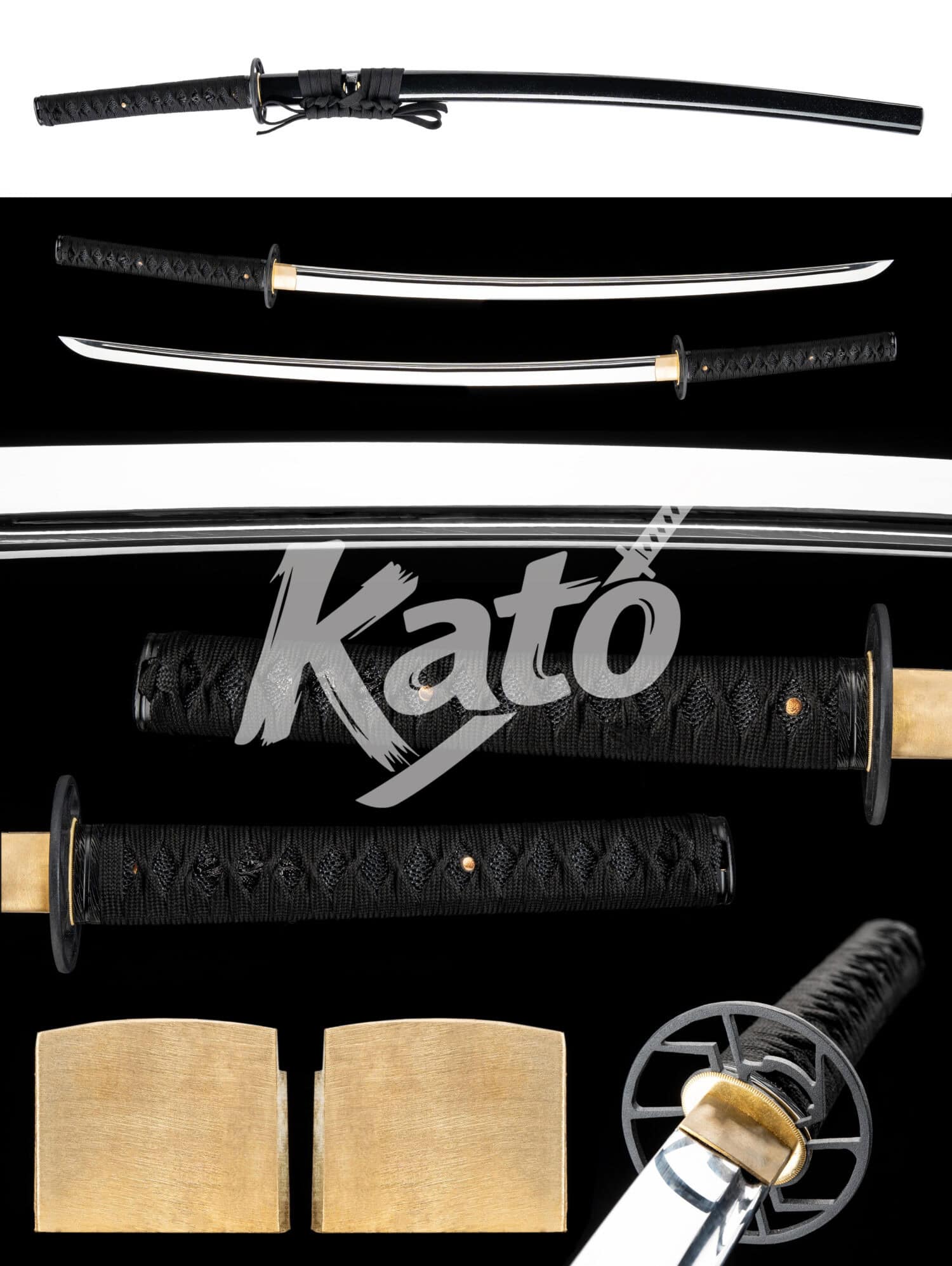 20 All-Black Mirror Katana — 5160 Steel, Hand Forged & Ultra Mirror Polished, Blackened Iron Fittings (40.2")