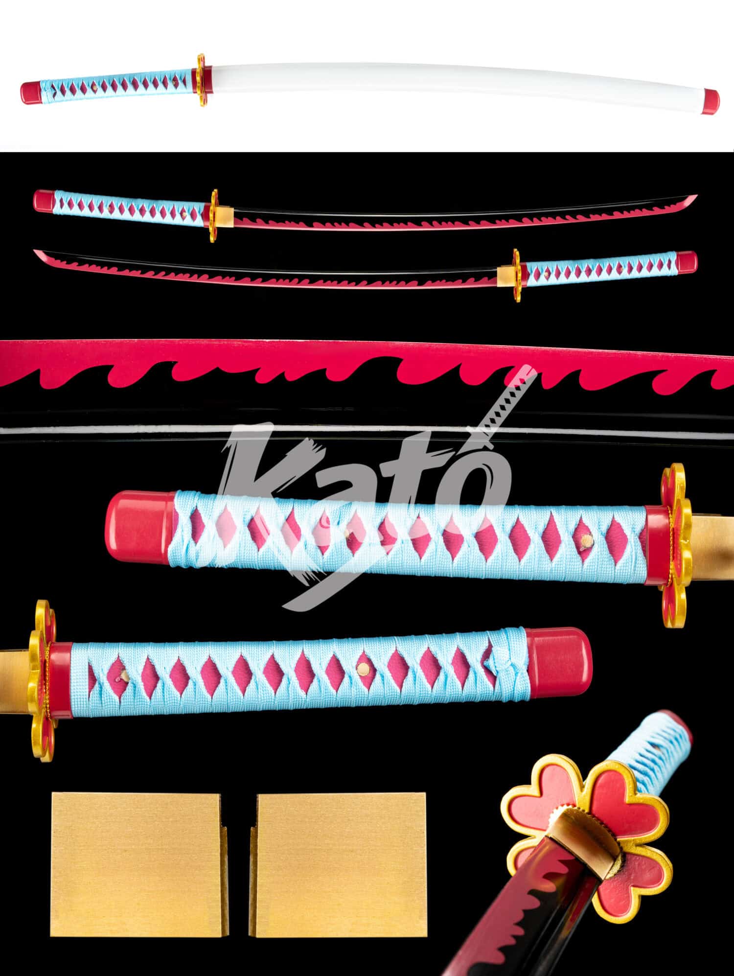 22 Demon Slayer Mitsuri Kanroji Katana — 1045 Steel, Black Baked Finish