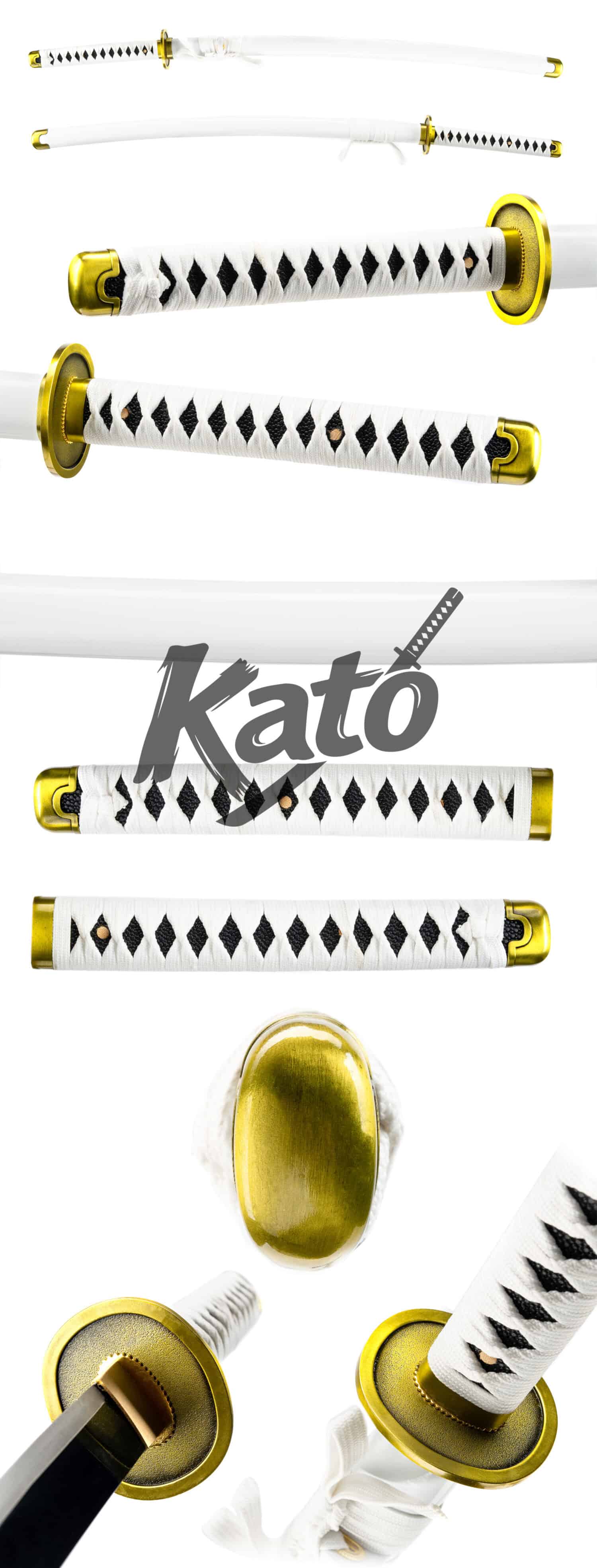 One Piece Wado Ichimonji Katana — 1045 Steel, Black Baked Finish