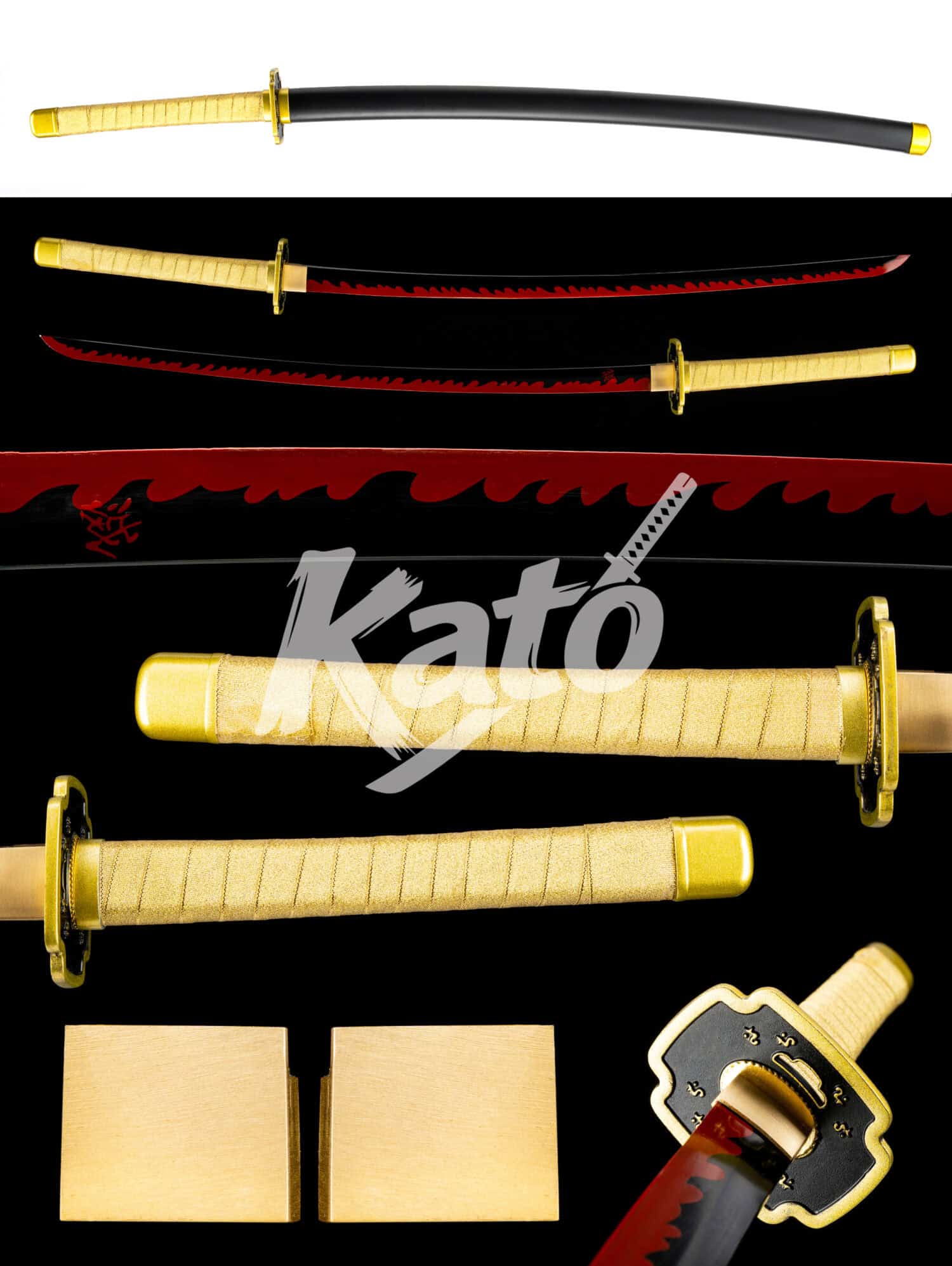 30 Demon Slayer Yoriichi Tsugikuni Katana — 1045 Steel, Black Baked Finish