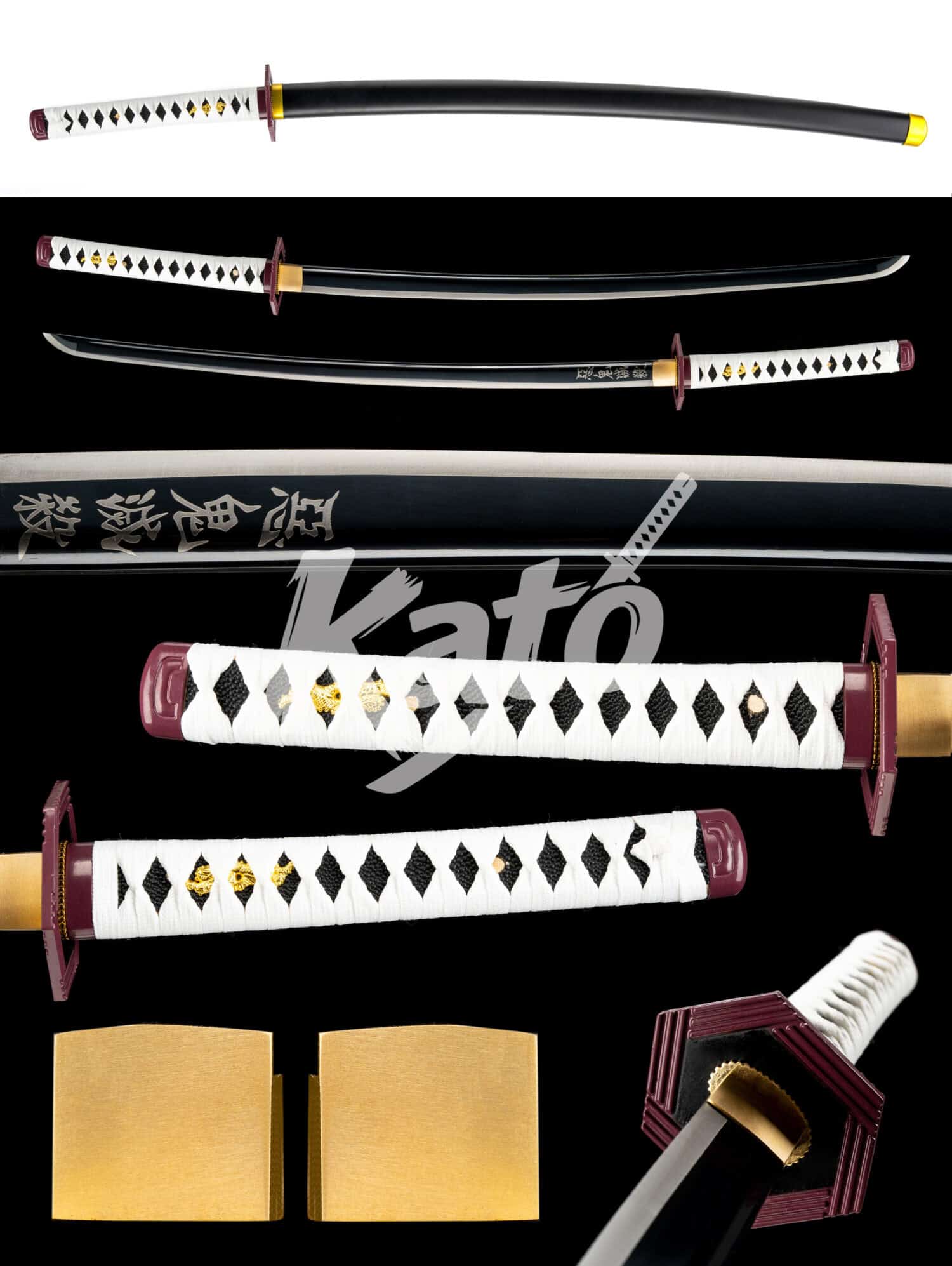 32 Demon Slayer Giyu Tomioka Katana — 1045 Steel, Black Baked Finish