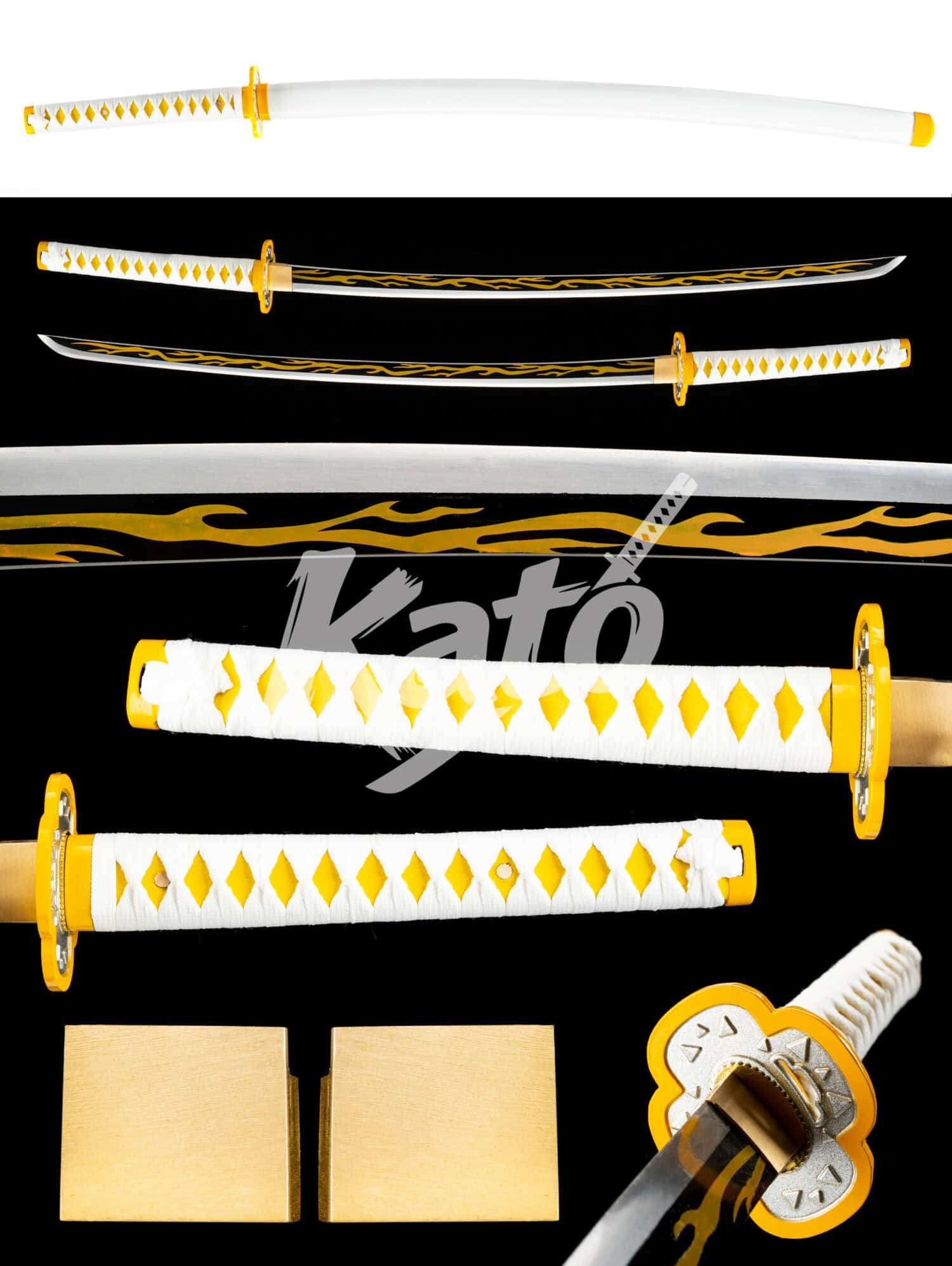 34 Demon Slayer Zenitsu Agatsuma Katana — 1045 Steel, Black Baked Finish