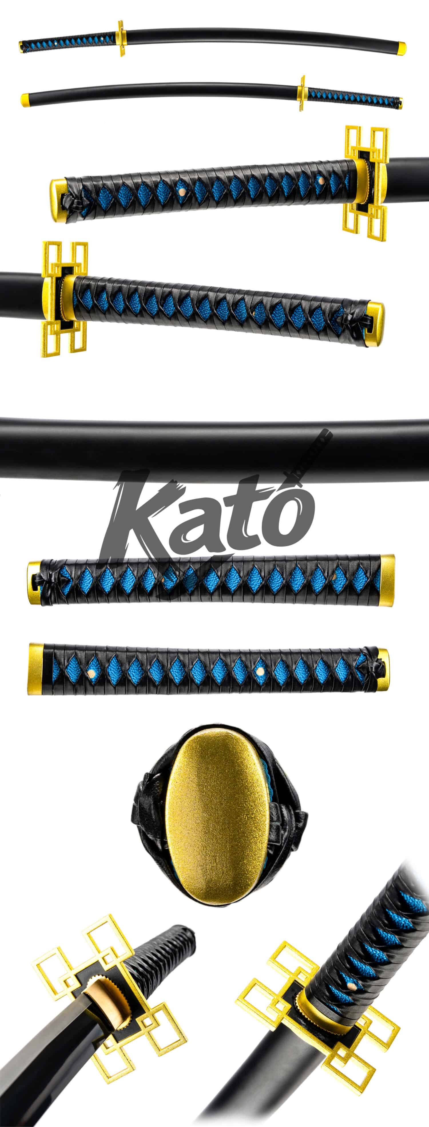 Demon Slayer Muichiro Tokito Katana — 1045 Steel, Black Baked Finish, 41.34"