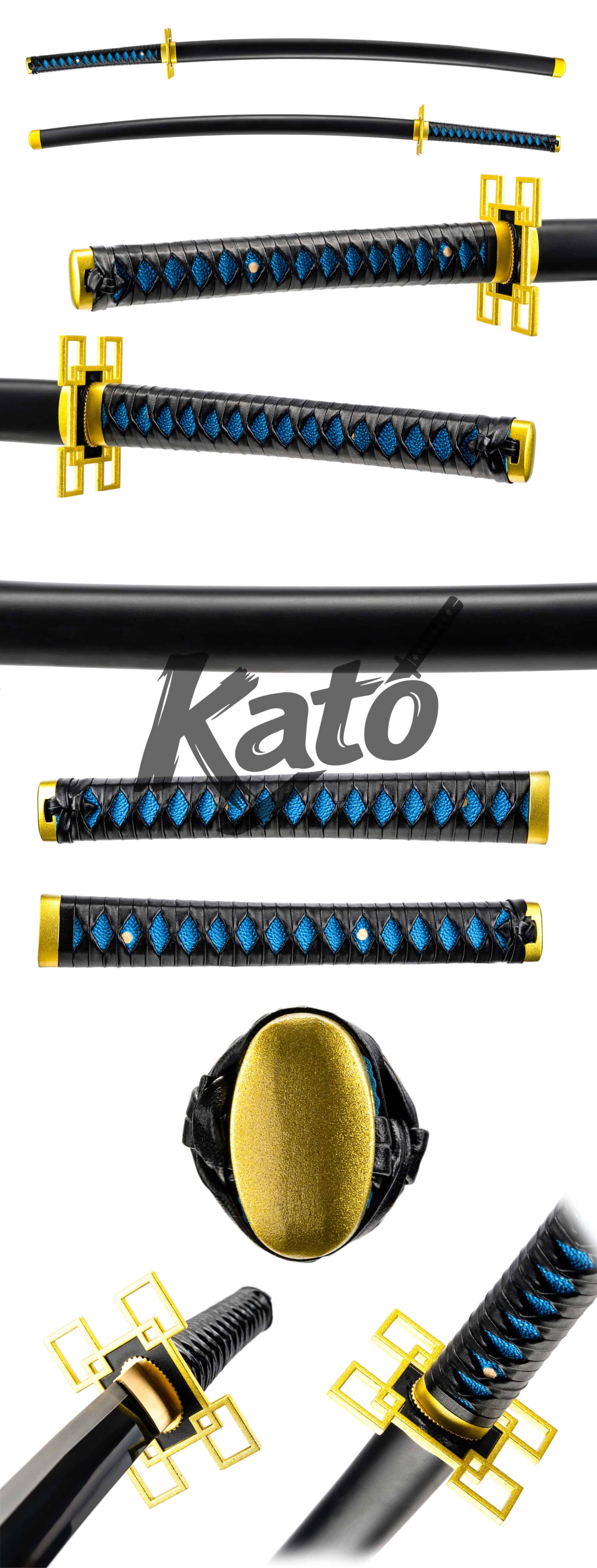 5 Demon Slayer Muichiro Tokito Katana — 1045 Steel, Black Baked Finish, 41.34"