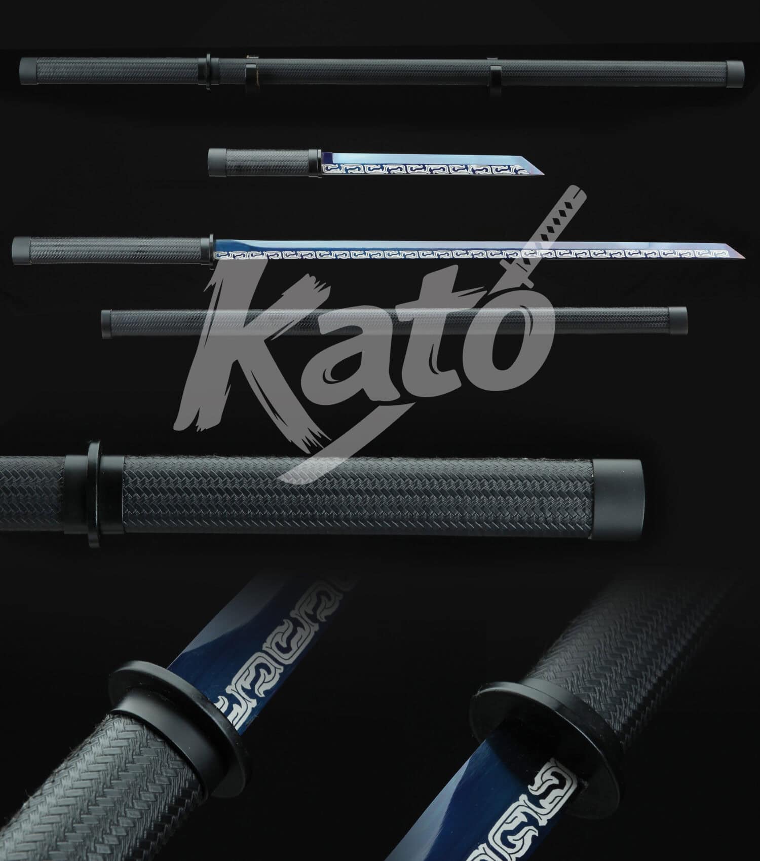 7 Hand-Forged 5160 Carbon Steel Daisho Sword Set – Katana & Wakizashi, Full Tang Blades, Black Saya, Traditional Japanese Style