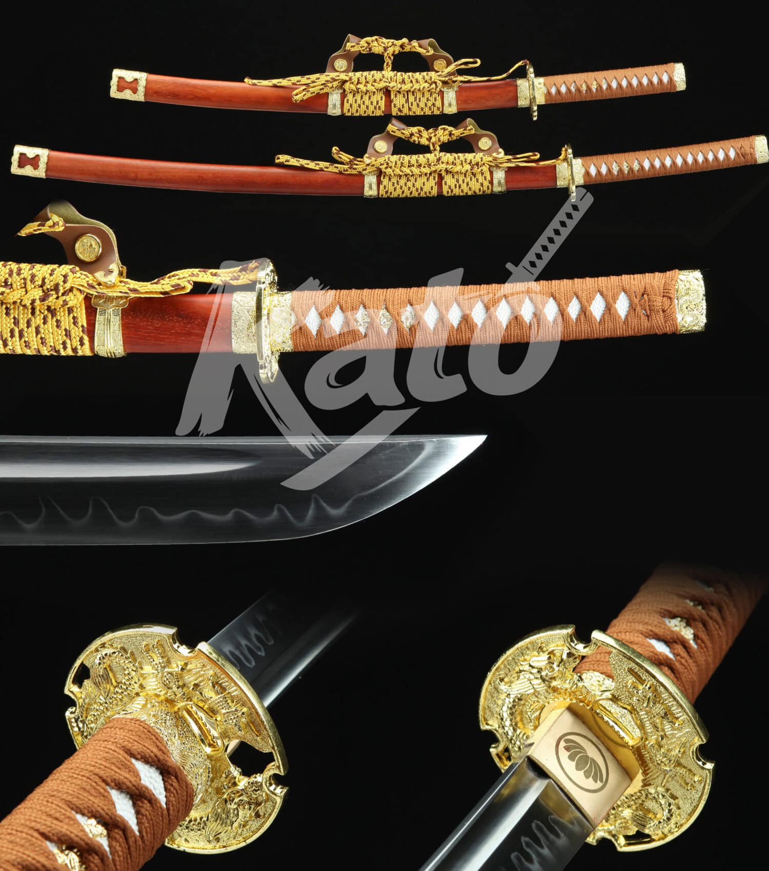 8 T10 Steel Tachi Daisho Set – Clay Tempered, Full Tang
