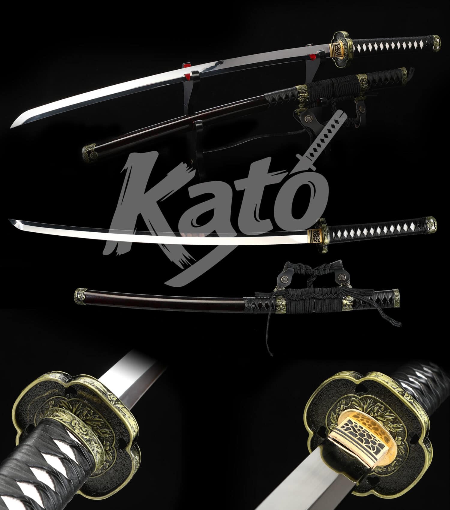 9 Hand-Forged 1095 Steel Katana – Three-Color Polish, Full Tang, White Lacquer Saya