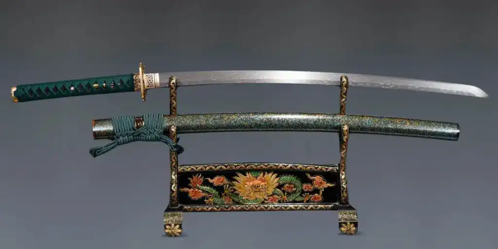 Katana blade with visible hamon line