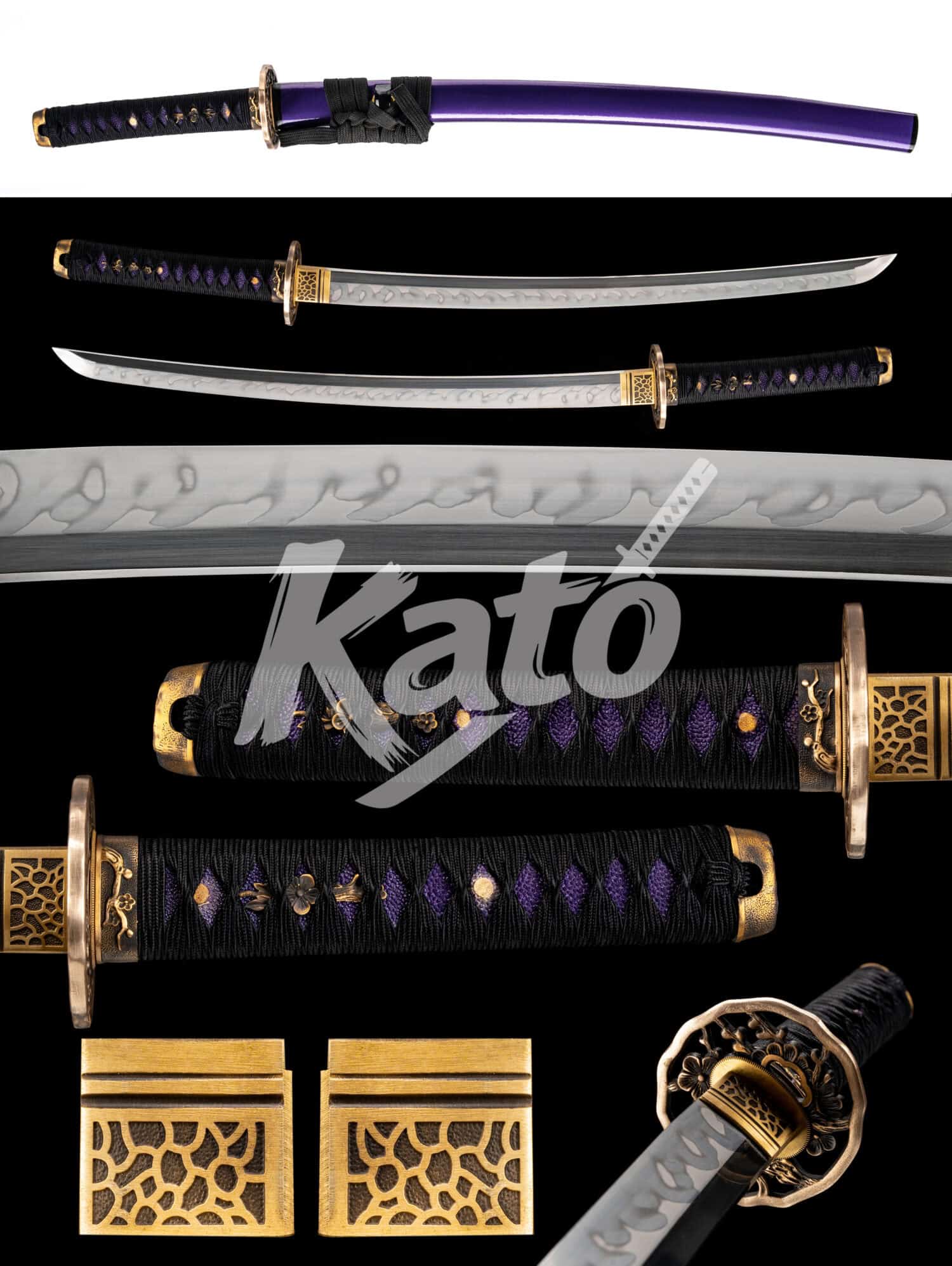 12 T10 Clay Tempered Wakizashi Handmade Japanese Collectible Floral Saya Copper