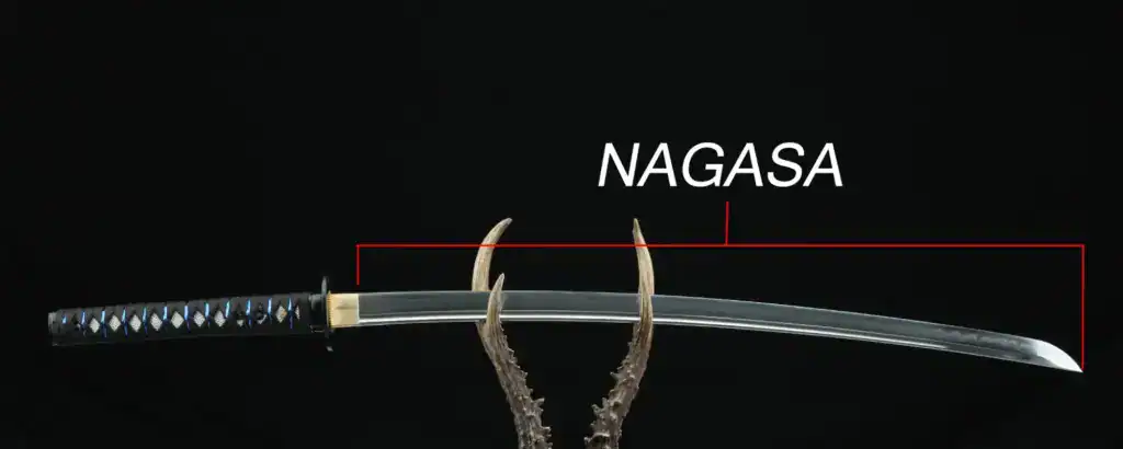Nagasa blade length measurement on katana