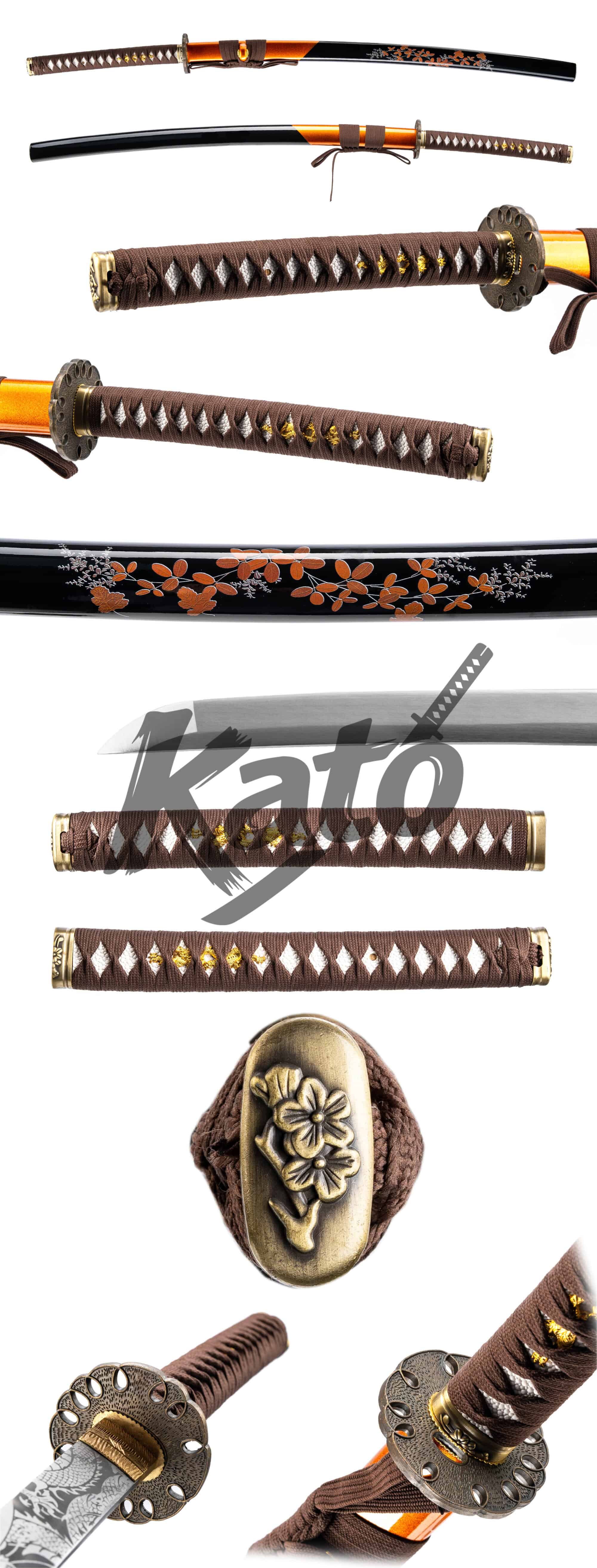 11 5160 Steel Dragon Katana – Engraved Samurai Sword, Mirror Polish, High Flex Blade