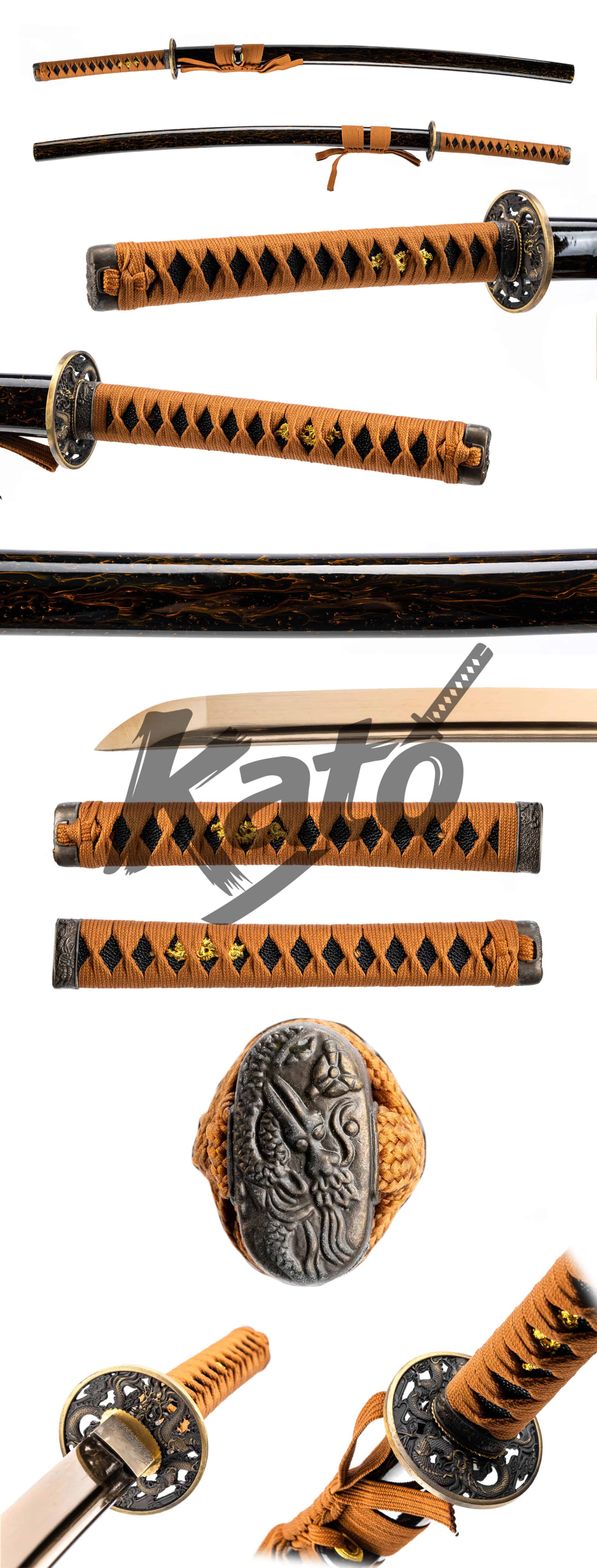 14 5160 Steel Katana – Heat Colored Blade, High Flex Samurai Sword, Razor Sharp